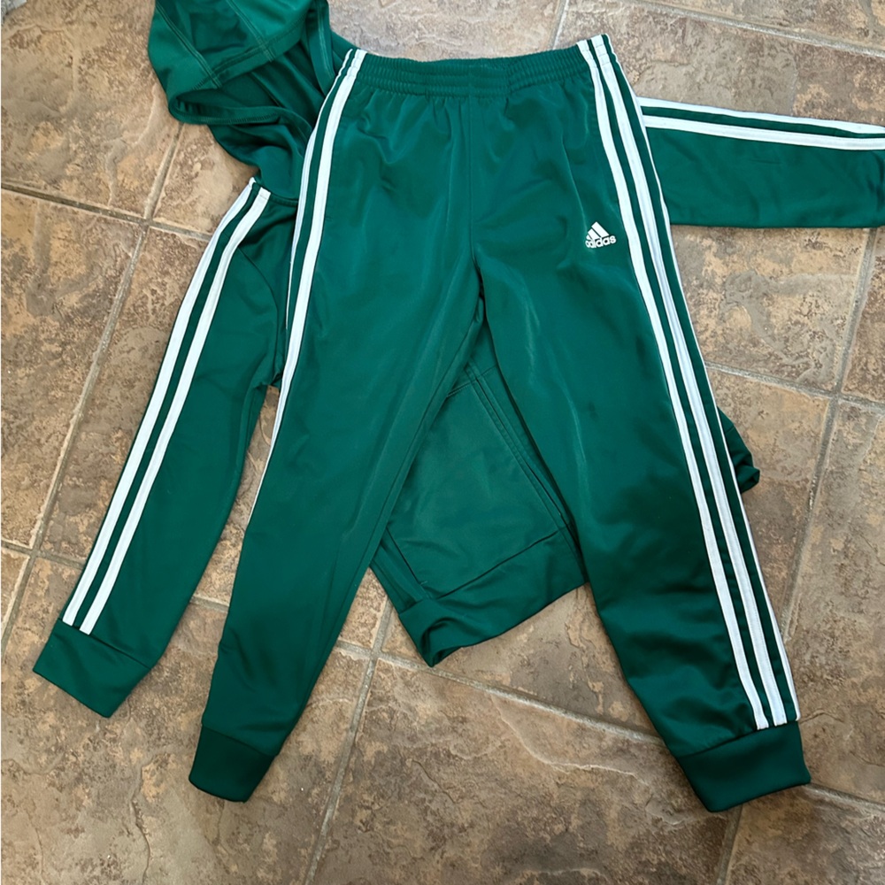 Adidas Kids Emerald Joggers with White Stripes